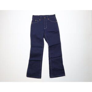 NOS Vintage 70s Streetwear Boys Size 14 Flared Wide Leg Denim Jeans Indigo USA